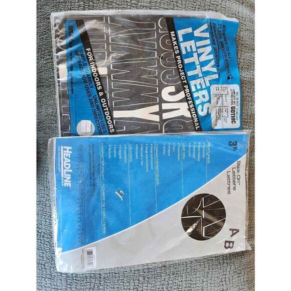 Waterproof Vinyl stick in gothic letters black 3" great for projects Headline - Picture 4 of 6